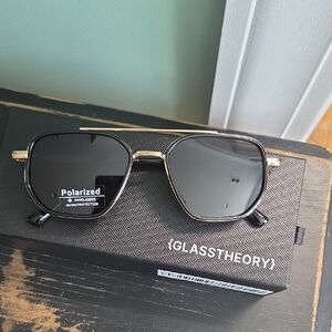 Glass Theory Black and Gold Sunglasses